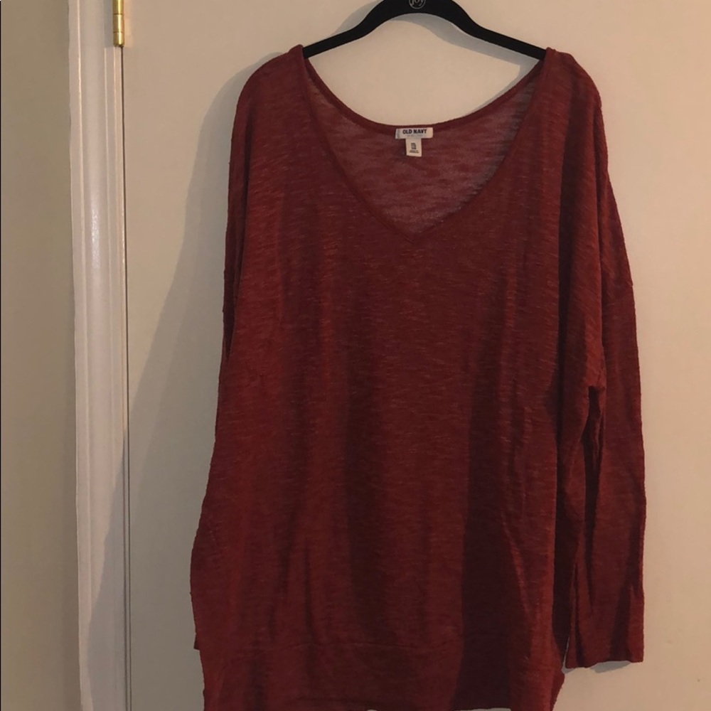 Rose colored long sleeve tee